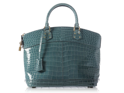 Louis Vuitton Bleu Ciel Crocodile Lockit GM