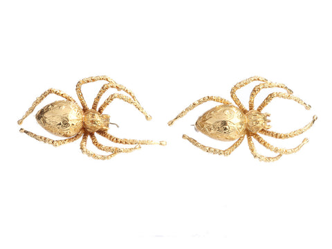 Mappin & Webb 18K Yellow Gold Spider Brooch Set