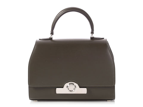 Moynat Dark Olive Gray Box Calfskin BB/Mini Réjane